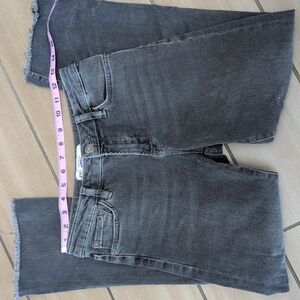 FREE PEOPLE Gray Straight Leg Jeans Raw Hem - Women's Size W 26